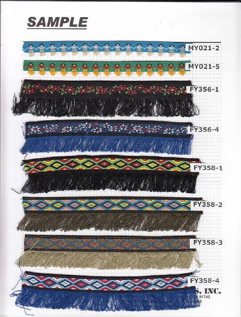 3/8" to 1/2" width Fringe